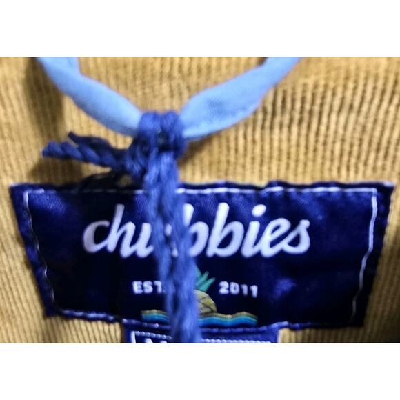 Chubbies Jacket Mens Medium Brown Corduroy Shirt Jacket Dont Even Chai Collared - Picture 3 of 12